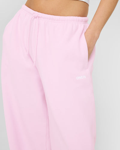 Mid Weight Relaxed Straight Leg Joggers | Chalk Pink