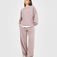 Mid Weight Relaxed Straight Leg Joggers | Dusty Purple