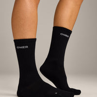 Oner Long Crew Socks 1 Pack | Black