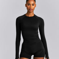 Oner Seamless Fitted Long Sleeve Top New Branding | Black