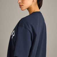 Oversized Girlfriend Washed T-Shirt | True Blue