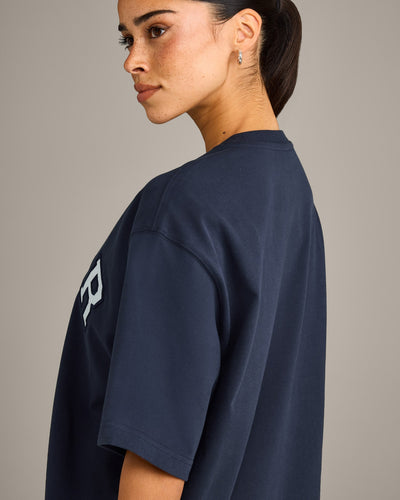 Oversized Girlfriend Washed T-Shirt | True Blue