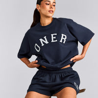 Oversized Girlfriend Washed T-Shirt | True Blue