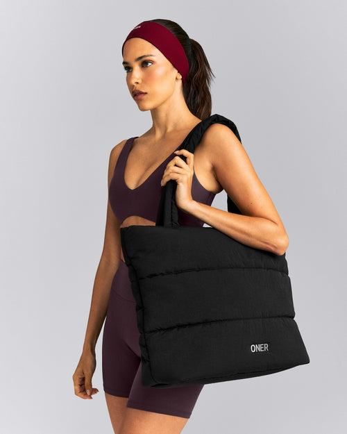 Quilted Tote Bag | Black