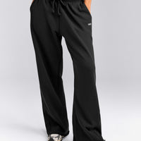 Cotton Vintage Lounge Wide Leg Sweatpants | Washed Black