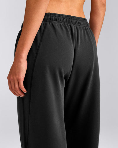 Cotton Vintage Lounge Wide Leg Sweatpants | Washed Black