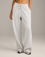 Raw Cut Lounge Wide Leg Joggers | Light Gray Marl