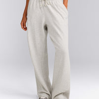 Cotton Vintage Lounge Wide Leg Sweatpants | Light Gray Marl