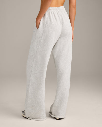 Raw Cut Lounge Wide Leg Joggers | Light Gray Marl
