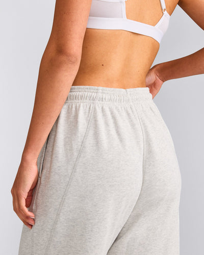 Cotton Vintage Lounge Wide Leg Sweatpants | Light Gray Marl
