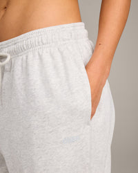 Raw Cut Lounge Wide Leg Joggers | Light Gray Marl