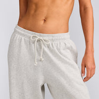 Cotton Vintage Lounge Wide Leg Sweatpants | Light Gray Marl