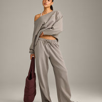 Raw Cut Lounge Wide Leg Joggers | Washed Minky