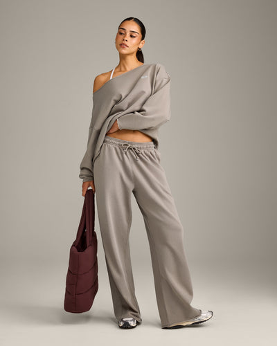 Raw Cut Lounge Wide Leg Joggers | Washed Minky