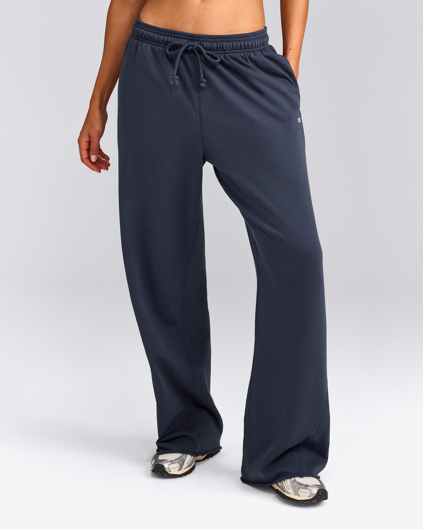 Cotton Vintage Lounge Wide Leg Sweatpants | Washed True Blue