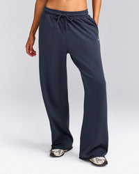 Cotton Vintage Lounge Wide Leg Sweatpants | Washed True Blue
