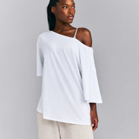 Slouchy One Shoulder T-Shirt | White