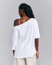 Slouchy One Shoulder T-Shirt | White