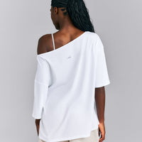 Slouchy One Shoulder T-Shirt | White