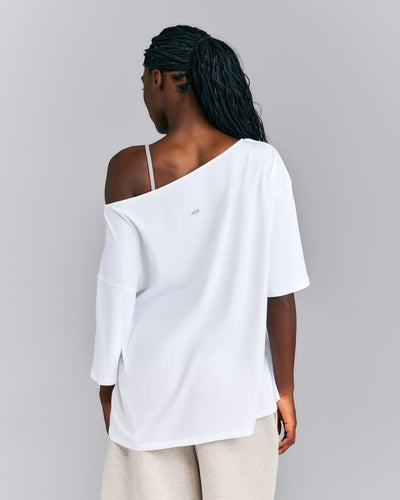 Slouchy One Shoulder T-Shirt | White