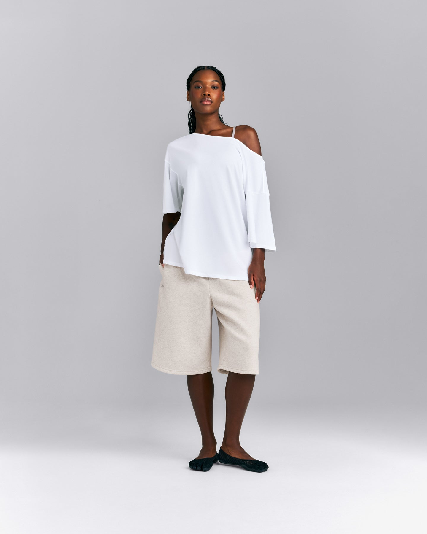 Slouchy One Shoulder T-Shirt | White