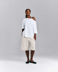 Slouchy One Shoulder T-Shirt | White