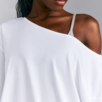 Slouchy One Shoulder T-Shirt | White