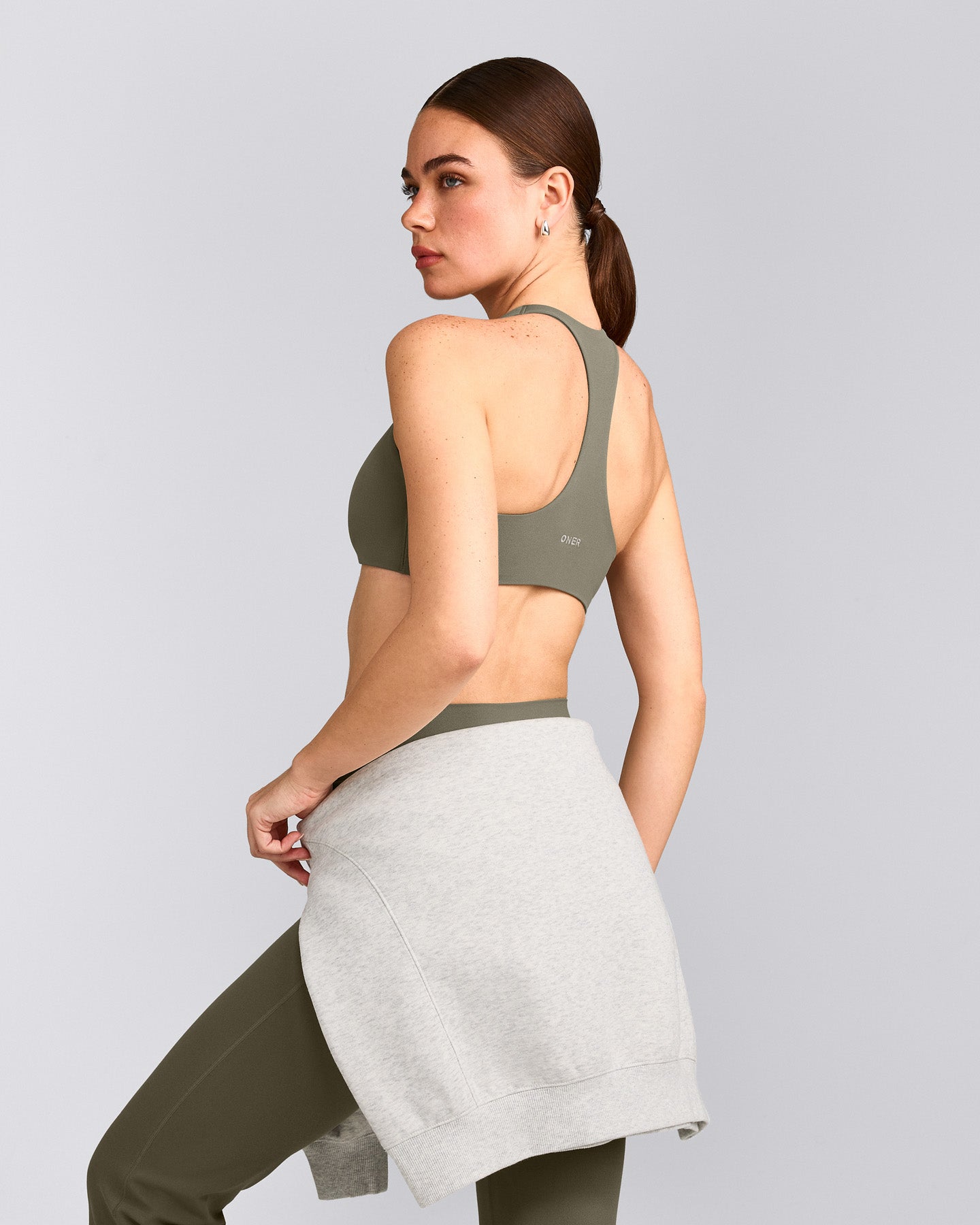 SoftMotion™ Bralette with Gray Logo | Alpine Green