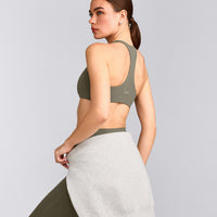 SoftMotion™ Bralette with Gray Logo | Alpine Green