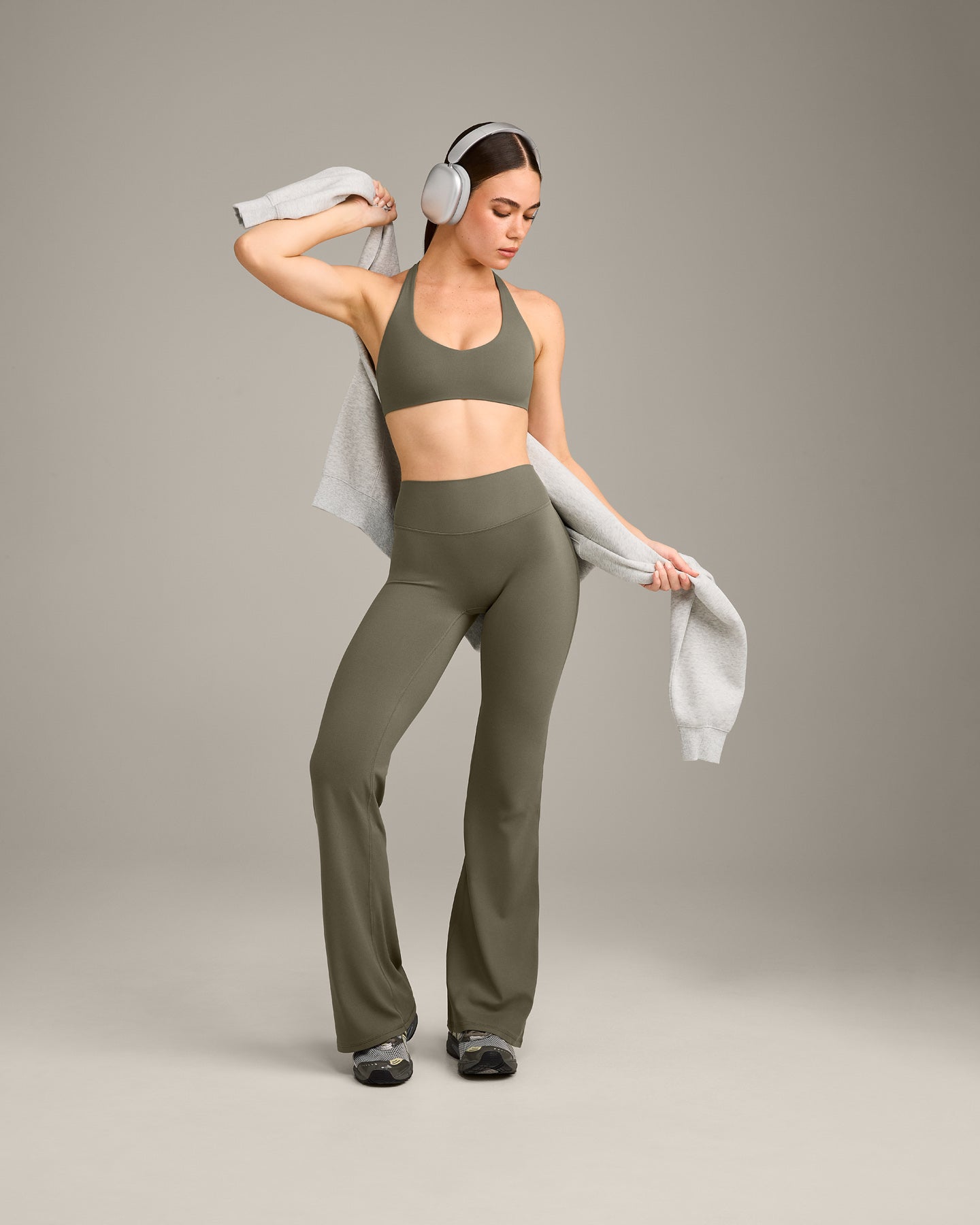 SoftMotion™ Bralette with Gray Logo | Alpine Green