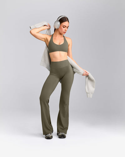 SoftMotion™ Bralette with Gray Logo | Alpine Green