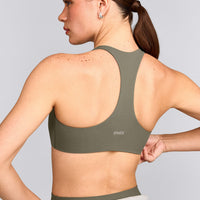 SoftMotion™ Bralette with Gray Logo | Alpine Green