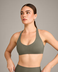 SoftMotion™ Bralette with Gray Logo | Alpine Green