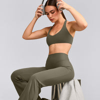 SoftMotion™ Bralette with Gray Logo | Alpine Green