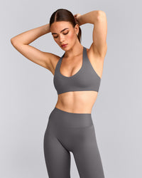 SoftMotion™ Bralette with Gray Logo | Ash Gray