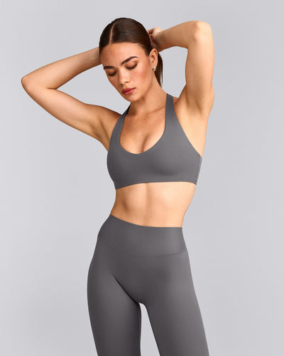 SoftMotion™ Bralette with Gray Logo | Ash Gray