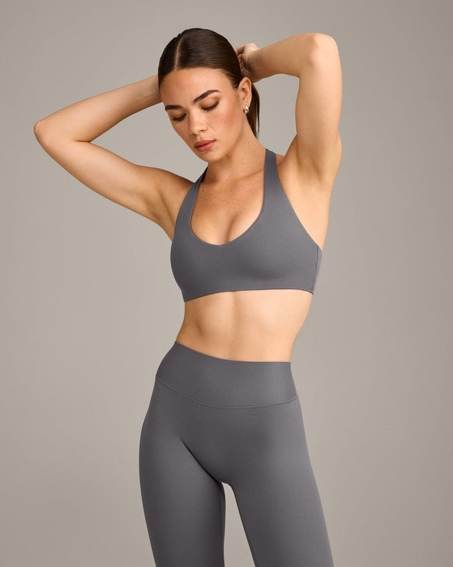SoftMotion™ Bralette with Gray Logo | Ash Gray