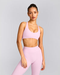SoftMotion™ Bralette with Gray Logo | Chalk Pink