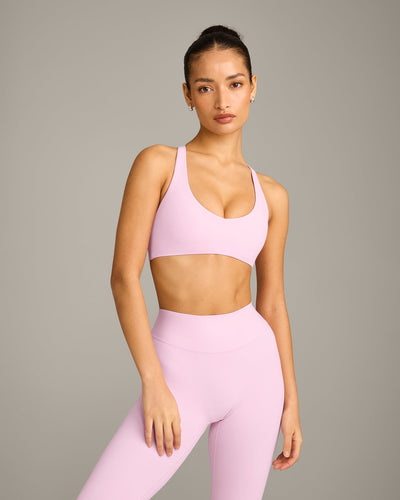 SoftMotion™ Bralette with Gray Logo | Chalk Pink
