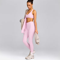 SoftMotion™ Bralette with Gray Logo | Chalk Pink