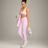 SoftMotion™ Bralette with Gray Logo | Chalk Pink