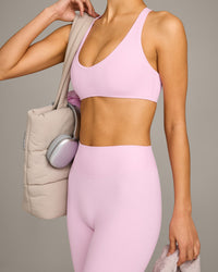SoftMotion™ Bralette with Gray Logo | Chalk Pink