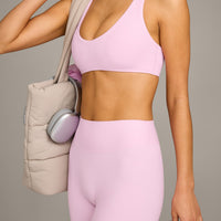 SoftMotion™ Bralette with Gray Logo | Chalk Pink