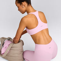 SoftMotion™ Bralette with Gray Logo | Chalk Pink
