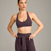 SoftMotion™ Bralette with Gray Logo | Dark Umber Brown