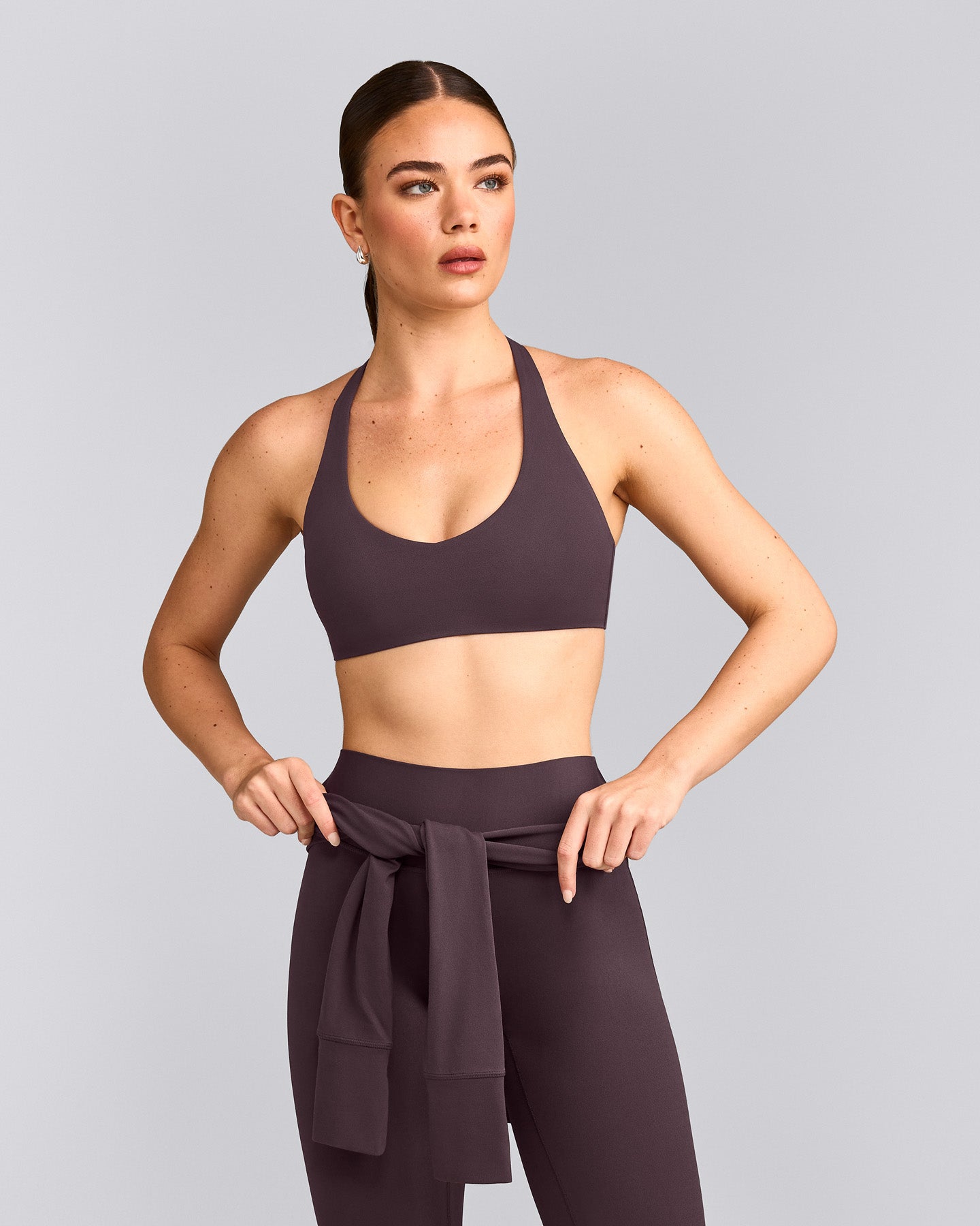 SoftMotion™ Bralette with Gray Logo | Dark Umber Brown