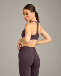 SoftMotion™ Bralette with Gray Logo | Dark Umber Brown