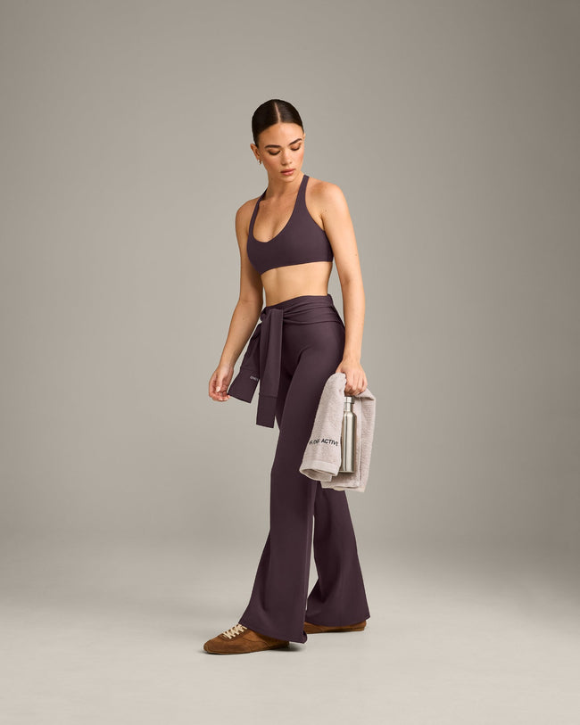 SoftMotion™ Bralette with Gray Logo | Dark Umber Brown