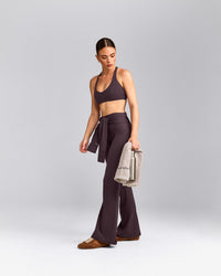 SoftMotion™ Bralette with Gray Logo | Dark Umber Brown