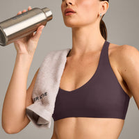 SoftMotion™ Bralette with Gray Logo | Dark Umber Brown